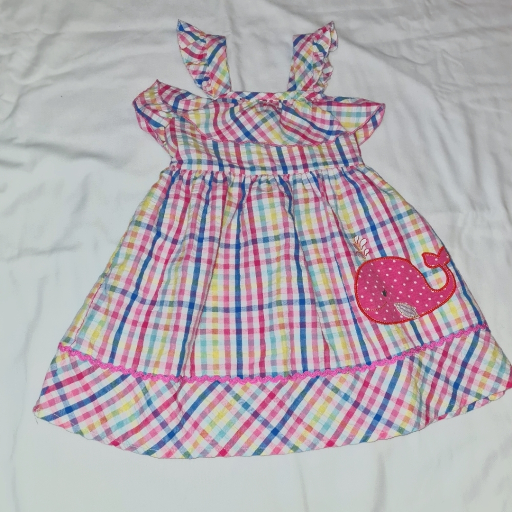 Little girl's multi-color whale dress